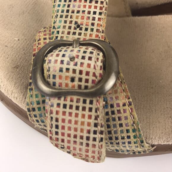 Dansko Sandals Sophie Stained Glass Sand Clogs Slides Leather Block Heel Size 37 - Picture 5 of 16